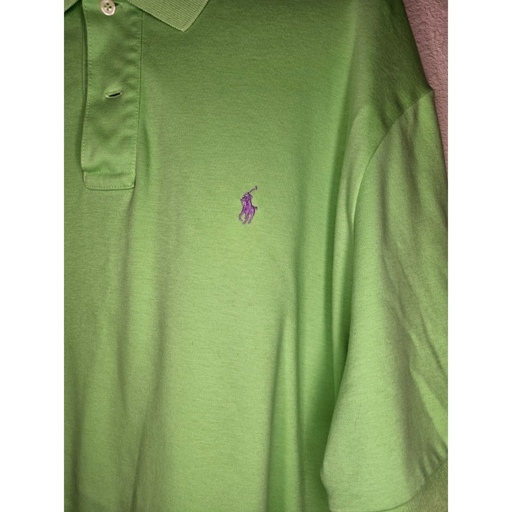 Polo Ralpn Lauren  Shirt Men's XLarge Cotton Green Short Sleeve - Picture 2 of 5